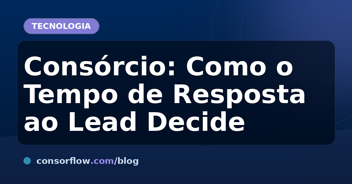 Consórcio: Como o Tempo de Resposta ao Lead Decide